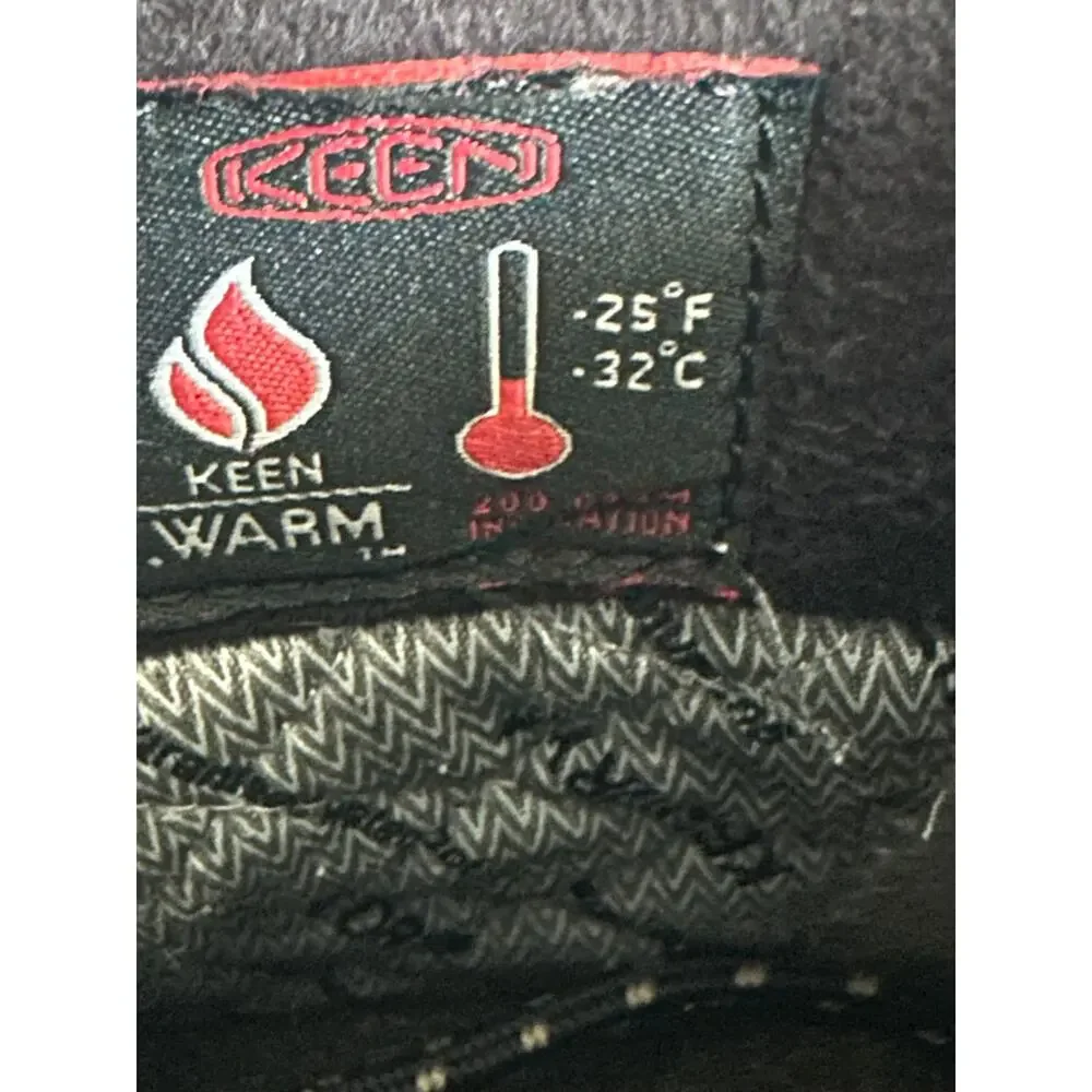 KEEN Durand Polar Shell Waterproof Winter Snow Boots Gray Mens Size 12 -25F